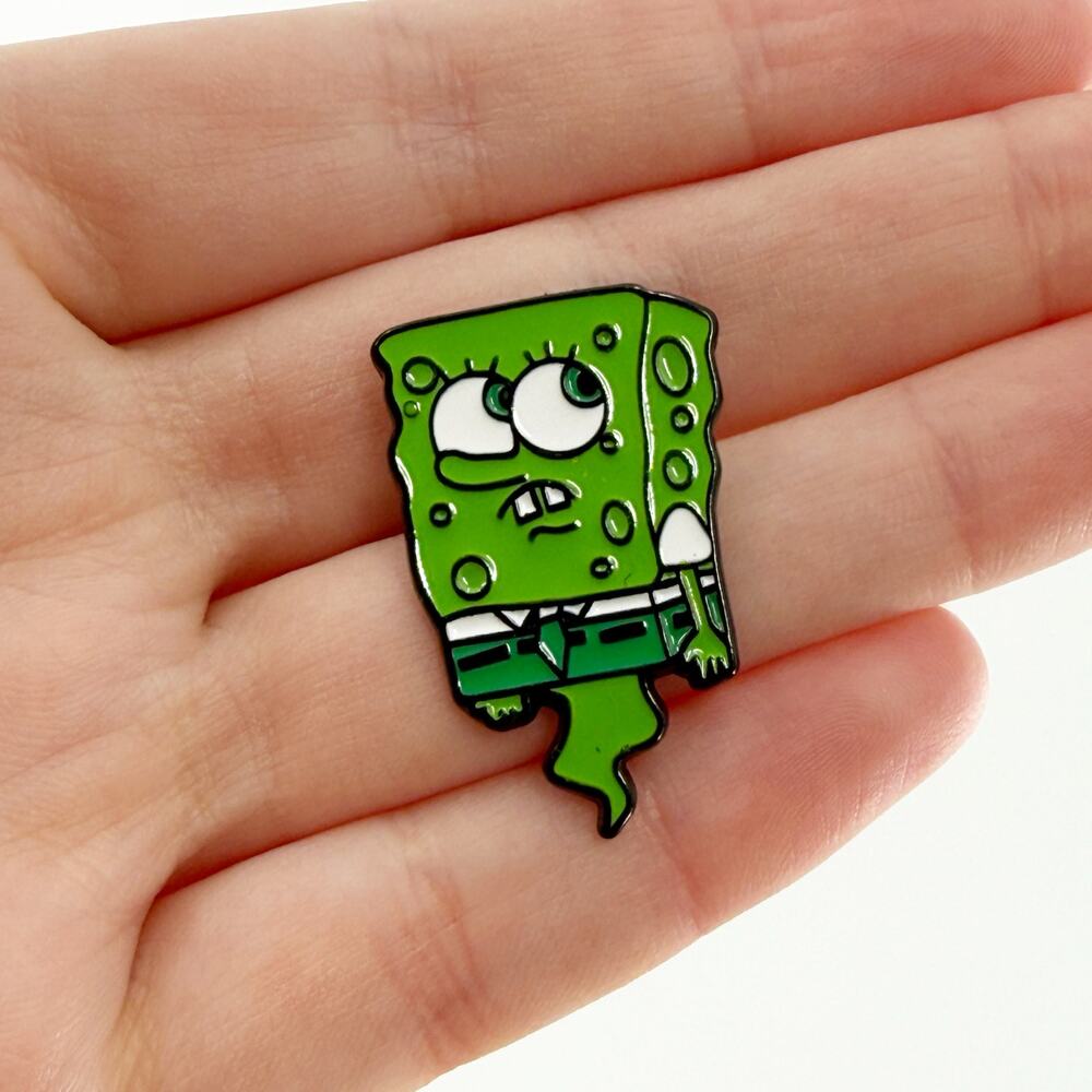 Ghost Spongebob Soft Enamel Pin, Spongebob TV Inspired Pin